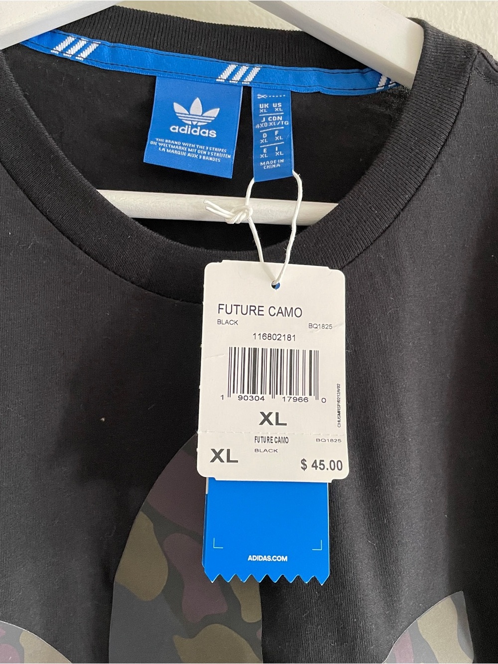 adidas Black Short Sleeve Tee with Camo Trefoil - Picture 2 of 4